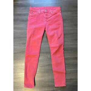 Hudson Women's Nico Ankle Denim Mid Rise Jeans Pink Coral Color Size 29